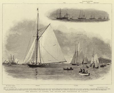 La regata en Cannes, la revisión y procesión de yates de William Lionel Wyllie